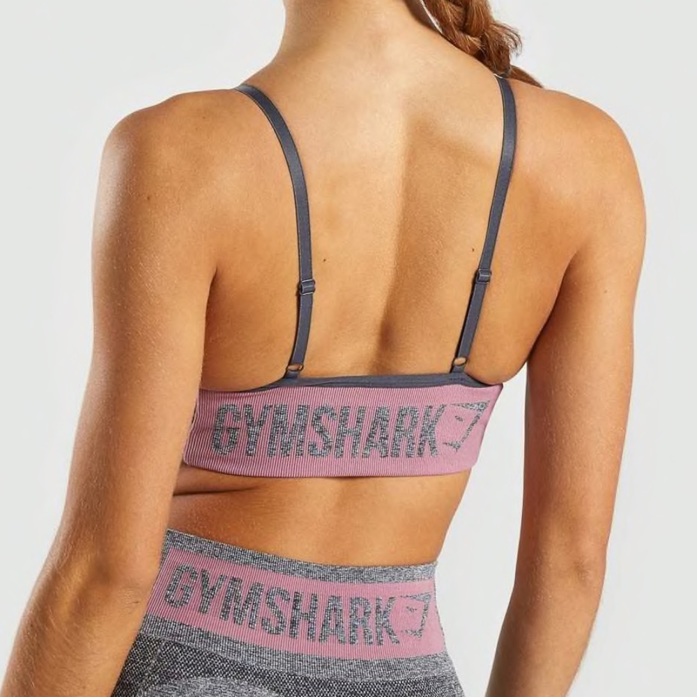 Gymshark Flex strappy sports bra grey/pink medium